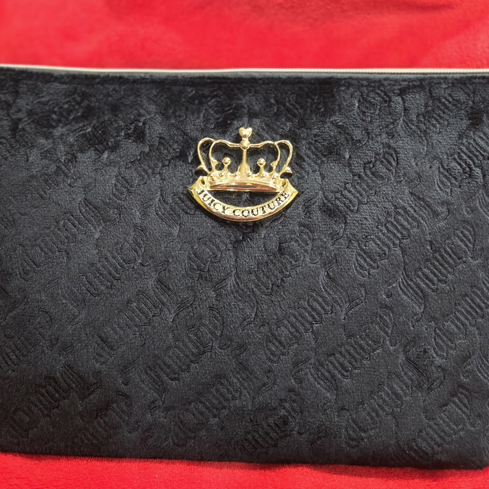 Juicy Couture Black Velour Makeup Bag